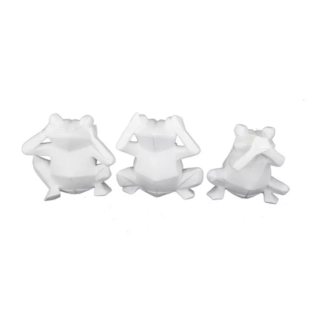Deko-Figur DKD Home Decor 18,5 x 13 x 17,8 cm Weiß Frosch [3 Stück]