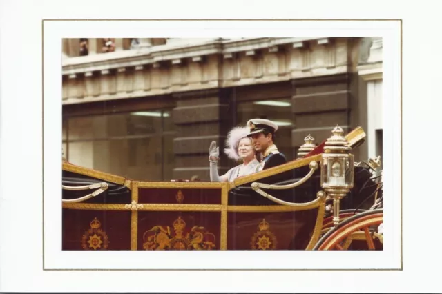 Christmas Card Prince Charles In A Carriage With Queen Elizabeth Queen Mother