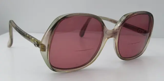 Vintage Diane Von Furstenberg Corfu Gray Oval Horn-Rimmed Sunglasses FRAMES ONLY