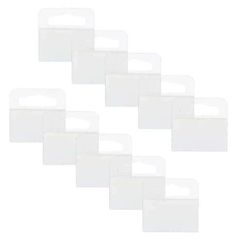 300 Pack Slot Hole Adhesive Hang Tabs 1 1/2" x 1 1/2" Plastic Hang Tags Clear...