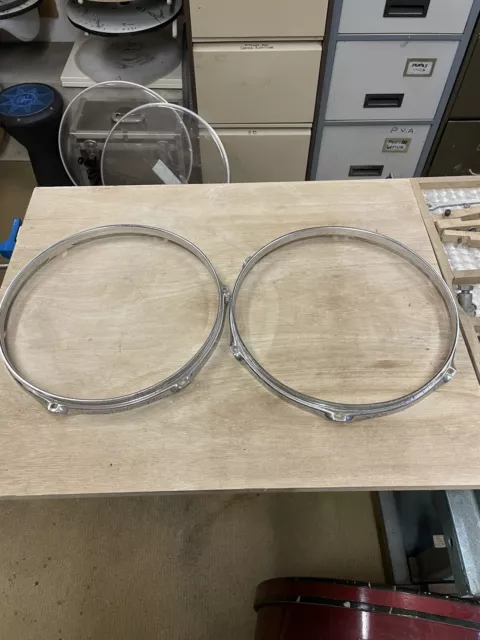 Pair 12" Drum Hoop - Batter Side - 6 Lugs - Triple Flanged 2.3Mm