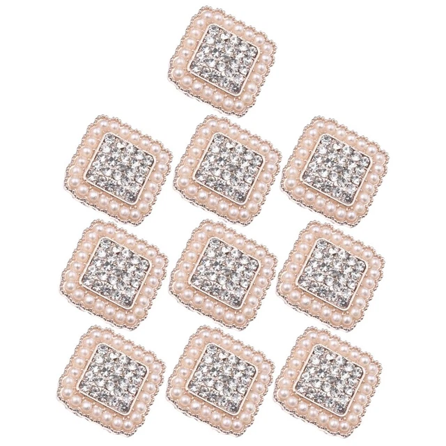 10 Pcs crystal Eleganter Perlmuttknopf Ornament Handwerk Flatback-Strasssteine