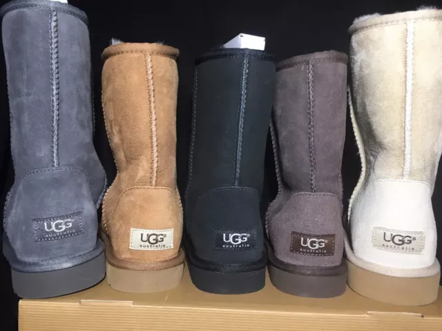 UGG Classic Short Boots Sheepskin Suede 5825 Black Grey Chocolate Brown Boots