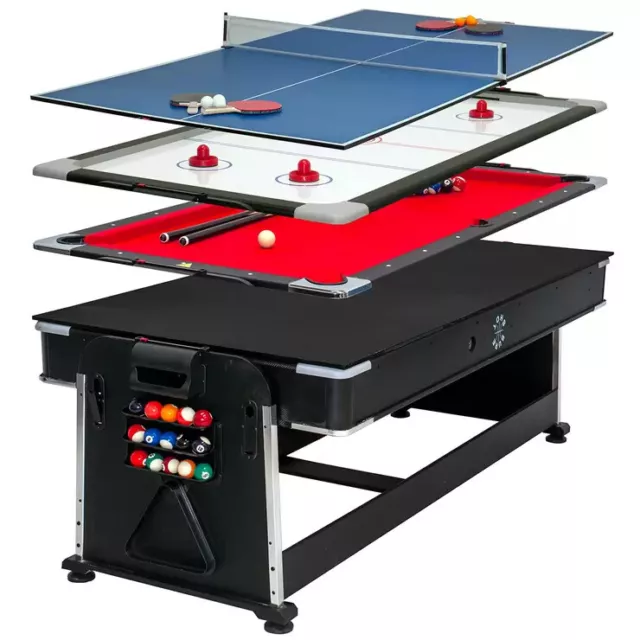 4-in-1 Multi Games Table Tabletop Shuffleboard, Curling, Bowling, Table  Tennis