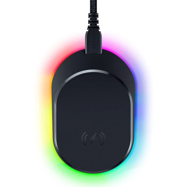 RAZER MOUSE DOCK Pro + Wireless Charging Puck Bundle RGB LED light ...