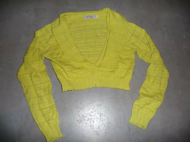 boléro cardigan gilet CLAYEUX vert anis fille 8 ans pull