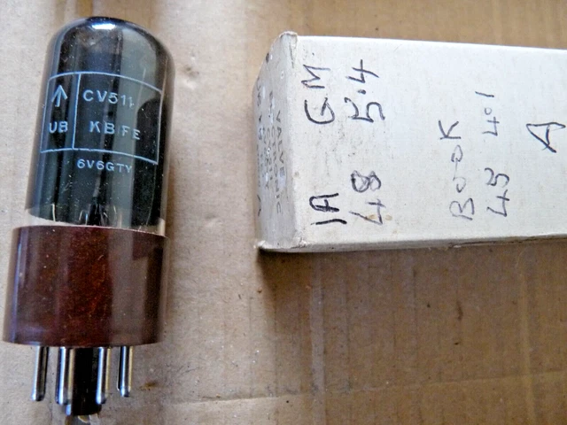 Brimar 6V6GTY CV511 UB KB/FE  A   Brown Base NOS Valve Tube  DEC23