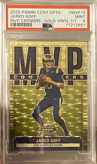 2020 Panini Contenders Optic Jared Goff Gold Vinyl #1of1 #1/1 #MVP15 PSA 9 Mint