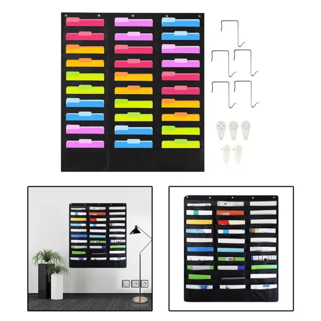 Hanging Wall File Organizer Hangers Pocket Chart Letters