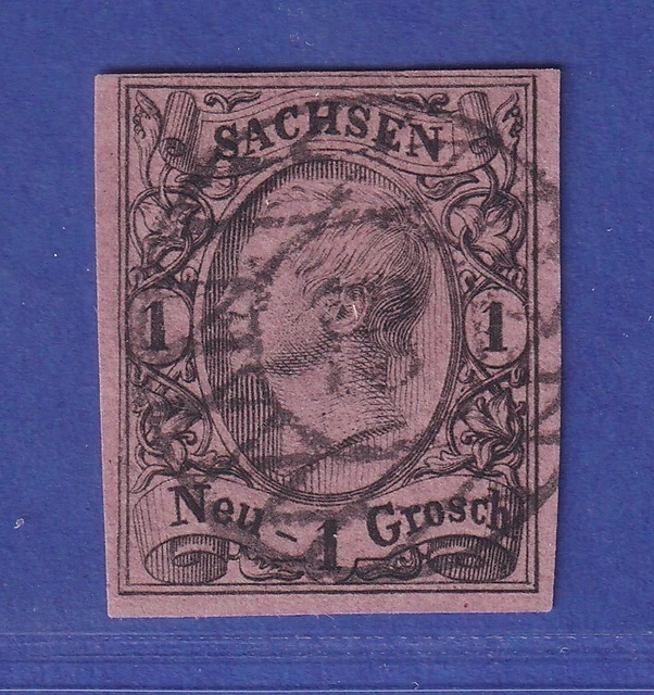 Sachsen König Johann I. 1 Ngr  Mi.-Nr. 9 II a  gestempelt gepr. PFENNINGER