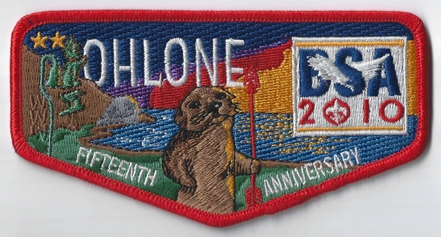 Ohlone Lodge 63 OA flap, 2010 BSA 100th, Lodge 15th Anniversary, FREE SHIPPING