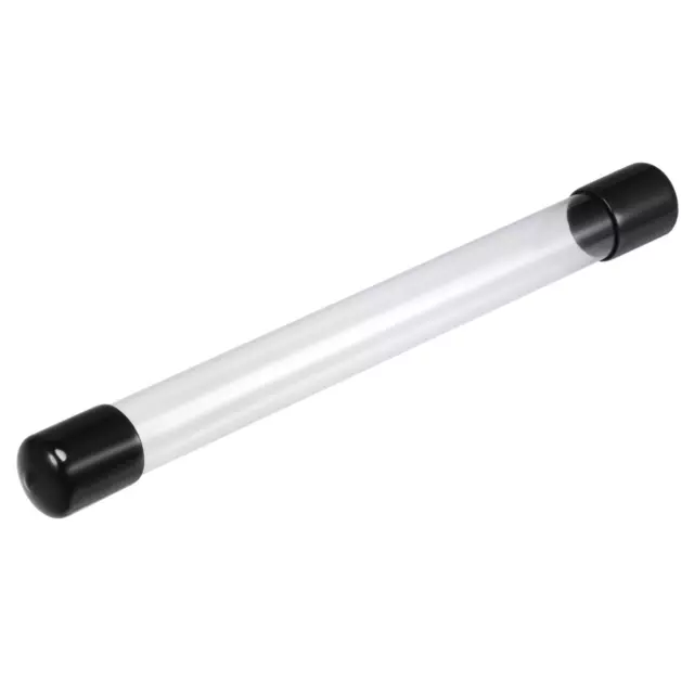 Clear Storage Tube 0.8" x 9" for Bead Containers with Black Caps 5 Pack