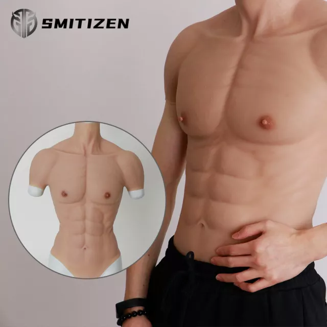 Smitizen Realistic Silicone Muscle Pants Body suit Shaper Men