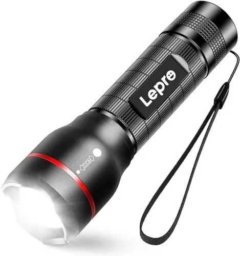 Lepro Lampe Torche LE2000 Lampe de Poche IPX4 Étanche Zoomable 5 Modes Lampe ...