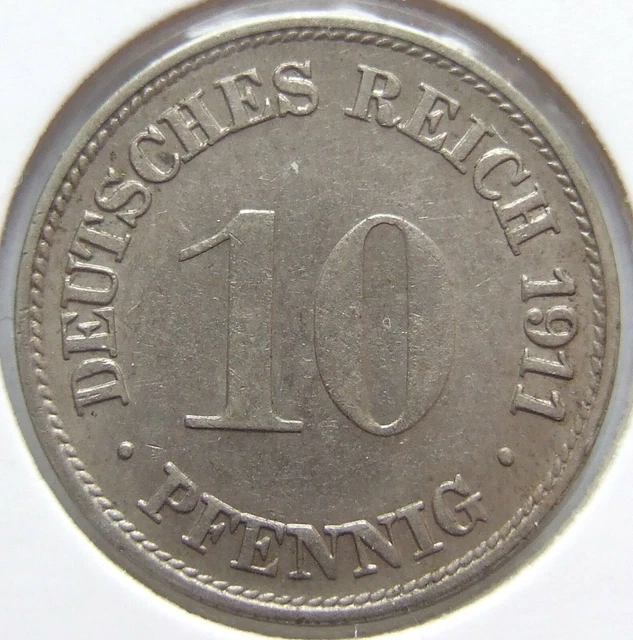 Moneta Reich Tedesco Impero Tedesco 10 Pfennig 1911 G IN Extremely fine