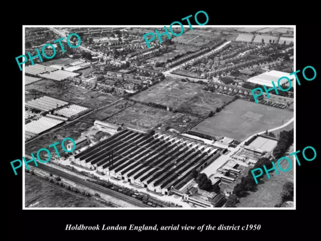OLD LARGE HISTORIC PHOTO HOLDBROOK LONDON ENGLAND DISTRICT AERIAL VIEW c1950 1