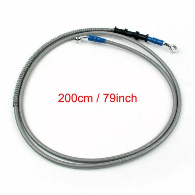 200cm/79" M10 Brake Oil Hose Line Banjo Fitting Stainless Steel End New SP8