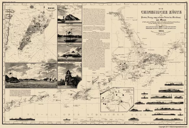 Macau China Coast - Perthes 1834 - 23.00 x 34.12