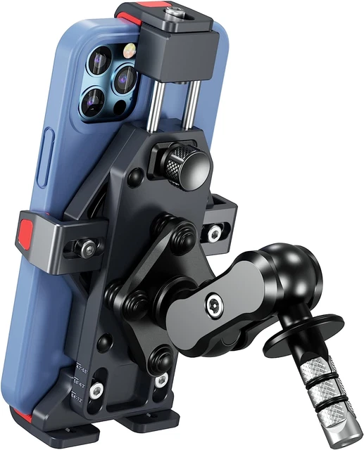 Aluminum Alloy Motorcycle Fork Stem Phone Mount with Vibration Dampener & High-S