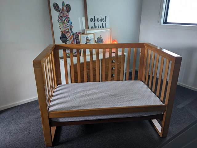 Bertini Miko Cot/Toddler Bed & Change Table - Solid Cedar