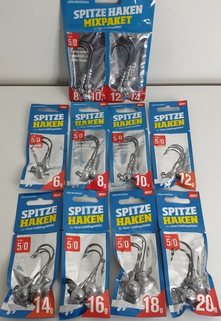 Lieblingsköder Spitze Haken NEW Größe 5/0 6g 8g 10g 12g 14g 16g 18g 20g Mixpaket