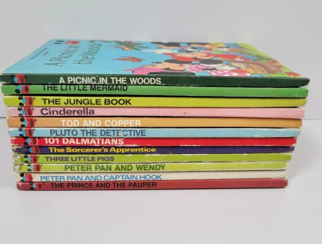 Walt Disney Wonderful World of Reading Hardcover Books Lot of 12 Vintage Mickey