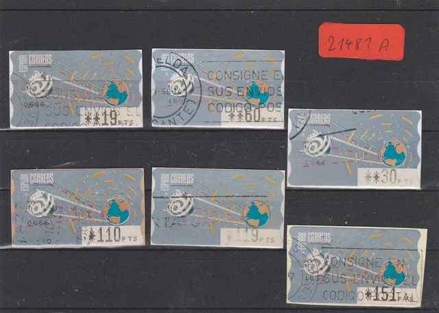 Spanien   Automatenmarken  gestempelt   6x  MiNr. 12,2