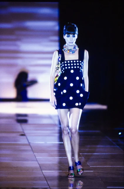 GIANNI VERSACE COUTURE Vintage Runway Dress Polkadot S/S 1991 