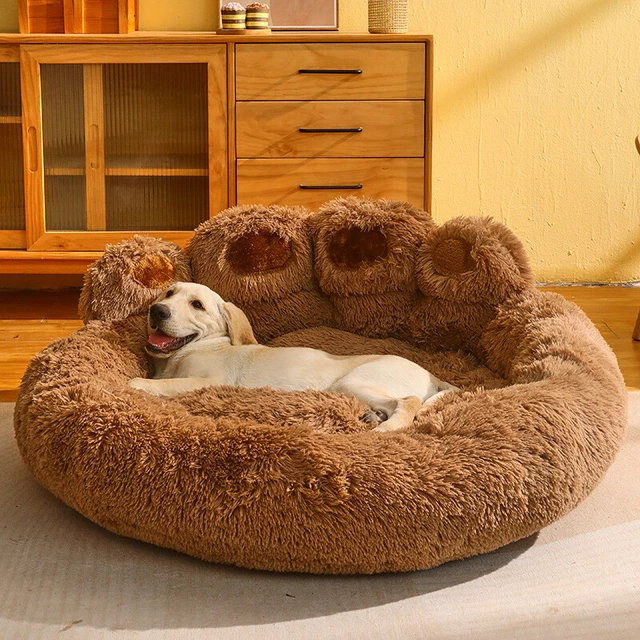 Cozy Anti-Anxiety Bear Paw Pet Bed Ultra-Soft, Hypoallergenic, Modern Design