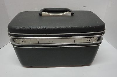 Gray Samsonite Silhouette Hard Case Travel Luggage Overnight Bag With Tray