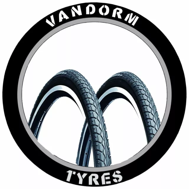 Pair of Slick 26" MTB Bike Tyre Vandorm Road Runner 26" x 1.50" Fast Tyres