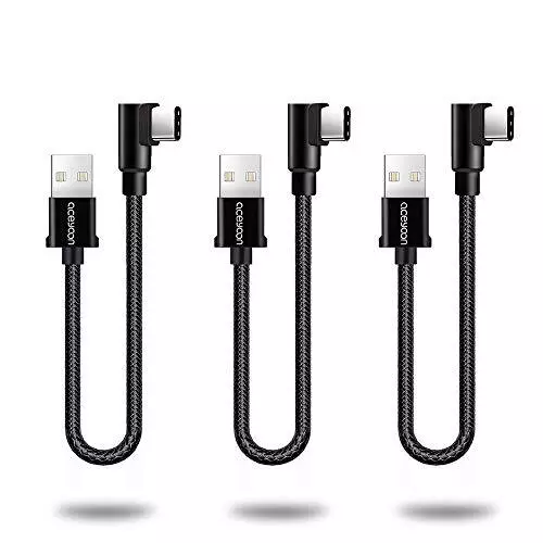 aceyoon Cable USB C Coudé Court USBC 30cm Charge & Synchro Lot de 3 USB C 90 ...