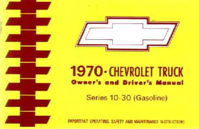 1970 Chevrolet Truck Owners Manual User Guide Reference Operator Book Fuses OEM