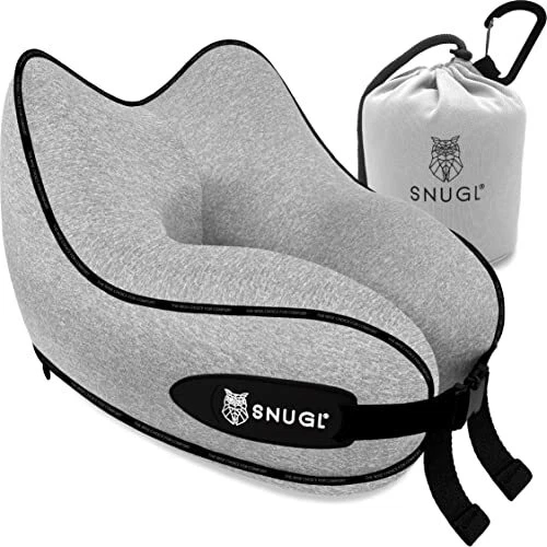 Travel Pillow - Memory Foam Neck Cushion - Flight Adult Regular Graphite Grey