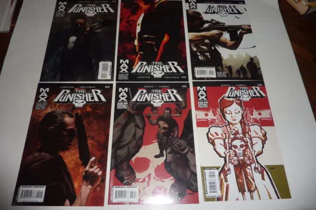 THE PUNISHER Marvel Max 2007 Garth Ennis 6 Issue Lot #54 55 59 60 62 63 NM-