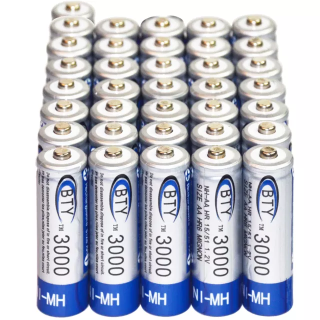 36 AA 2A 3000mAh NiMH Recycle Rechargeable Battery BTY