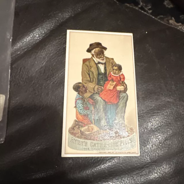 AYER'S CATHARTIC PILL THE COUNTRY DOCTOR AFRO AMERICAN CARD VINTAGE 1883 Black