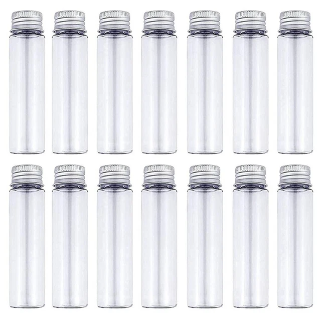 30Pcs 50Ml Clear Flat Plastic Test Tubes with Screw , 28X108mm Tubes fo D6U9