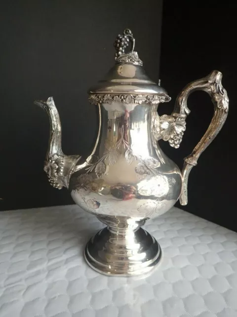 Coffee Pot Silverplated Marked 5 / 960 Grapes Finial Vines