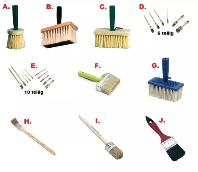 AUSWAHL an Deckenbürsten / Pinsel / Quast / Lackierpinsel / Heizkörperpinsel