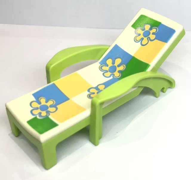 PLAYMOBIL (V176) LOISIRS - Transat Chaise Longue Verte à Roulettes 4864