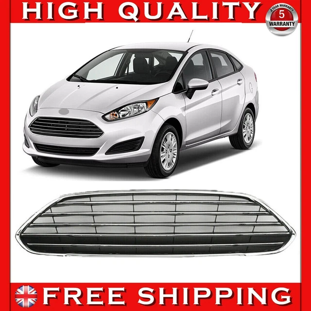 FOR FORD FIESTA MK7 Front Bumper Centre Grille Upper W/ Chrome Moulding ...