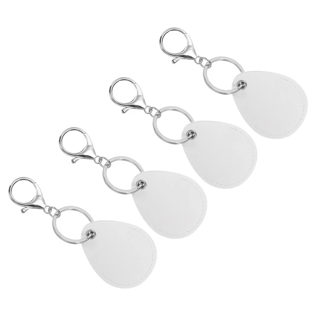 Portachiavi in pelle, 4 pz portachiavi in pelle poliuretano portachiavi, bianco