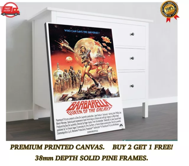 Barbarella Classic Movie Large CANVAS Art Print Gift A0 A1 A2 A3 A4