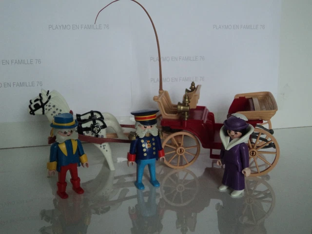 PLAYMOBIL Vintage 5600 – Calèche 1900 Avec Femme Cocher Et Animaux – Complet
