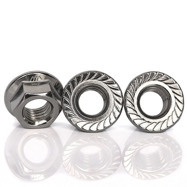 FINE THREAD FLANGED Nuts Serrated Flange Nuts A2 304 Stainless Steel M8 ...