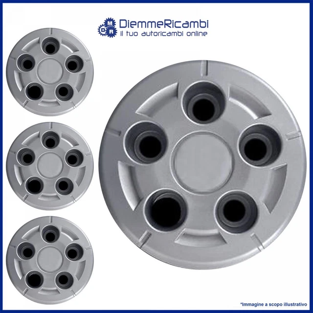 FIAT 500 F EPOCA KIT 4 PZ. COPPE RUOTA ACCIAIO BORCHIA CERCHI COPRI RUOTA MOD. "F