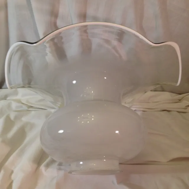 Vintage Glass Lamp Shade Light Large Hand Made Blown Antique Ceiling Old Pendant