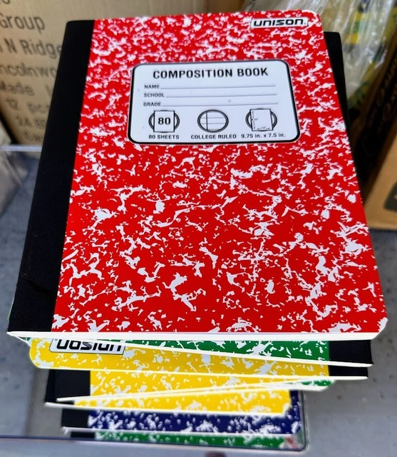 UNISON COLLEGE RULED Marble Composition Notebooks Assorted Colors (46
