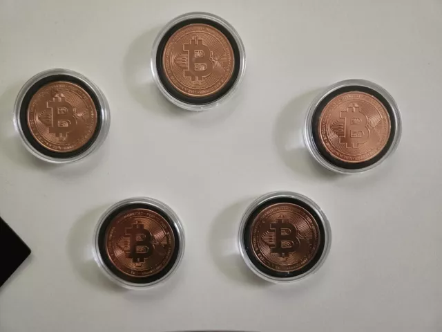 5x1 Unze Kupfer Bitcoin-Set